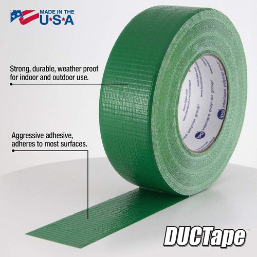 IPG 6720GRN JobSite DUCTape, Colored Duct Tape, 1.88" x 20 yd, Green (Single Roll)
