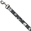 Dog Leash Owl Expressions Black White 4 Feet Long 1.0 Inch Wide