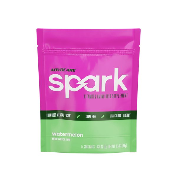 AdvoCare Spark Vitamin & Amino Acid Supplement - Focus & Energy Drink Powder Mix with Vitamin A, B-6, C & E - Also Includes L-Carnitine & L-Tyrosine - Water Melon, 14 Stick Packs