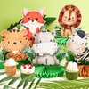 10 Pcs Baby Jungle Animals Honeycomb Centerpieces Safari Baby Shower Decoration Sage Green Themed Party Supplies for Boys Kids Baby Shower Nursery Wild Forest Theme Birthday Party Decor