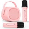 LENRUE Karaoke Machine for Kids with 2 Wireless Microphone, 4 Magic Voices, Karaoke for Girls Boys, Best Birthday Gifts for Kids 4, 5, 6, 7, 8, 9, 10, 11, 12+ (M65 Pink 2 mic)