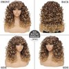 GKtineke-Curly-Wig Big-Curly-Wigs-for-White-Black-Women 20 Inch- Long-Curly-Afro-Wig-with-Bangs Synthetic-Hair-Replacement-Wigs-for-Cosplay and Daily(Ombre Blonde