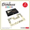 ERLLE Dominos Set Game. Premium Classic 28 Pieces Double Six Domino. Durable Leather Box. Kids, Boys, Girls, Party Favors and Anytime Use. Duoble 6 Dominoes.(PVC Edition)