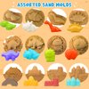 TOY Life Beach Toys for Toddler 1-3 Sand Toys for Kids Beach Toys for Kids Ages 4-8 with Bucket Dino Sand Castle Molds Sandbox Toys Beach Toys for Kids Ages 8-12 Sand Toys for Toddlers Age 2-4