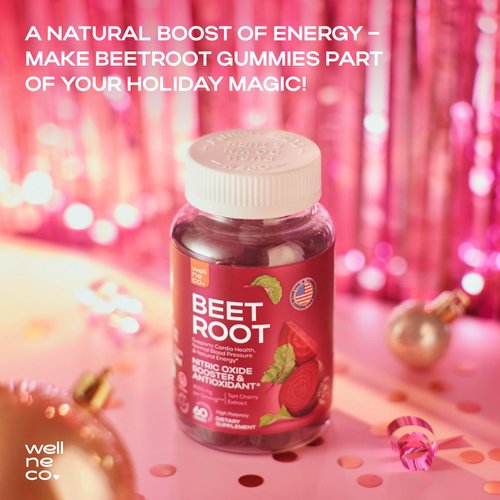 Beet Chews for High Blood Pressure 4000 mg - Beet Root Gummies with Tart Cherry Extract - Nitric Oxide Supplements - Support Cardio Health and Energy - No GMO, Pectin Based Beets - for Women and Men
