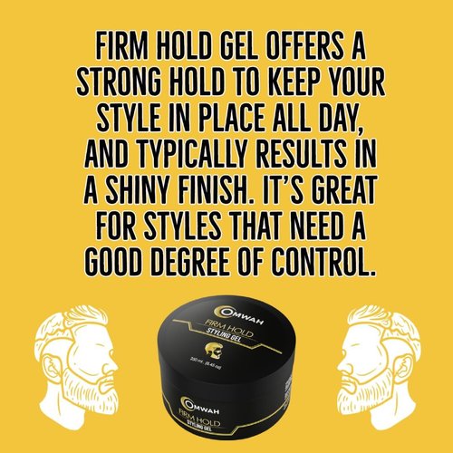 OMWAH Professional Hair Styling Gel for men Strong Hold hair gel for boys with Vitamin E & Pro-VB5, Flake-Free Formula, Protects, Nourishes & Styles All Hair Types Effortlessly (Firm)