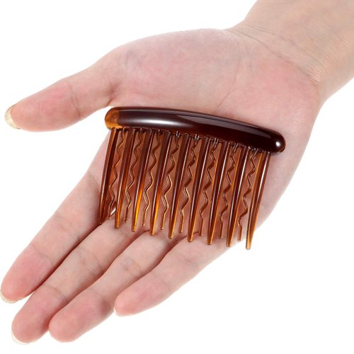 Onwon 12 Pieces Tortoise Side Combs Plastic Teeth Hair Comb for Fine Hair Thin Hair Accessories, Black and Brown