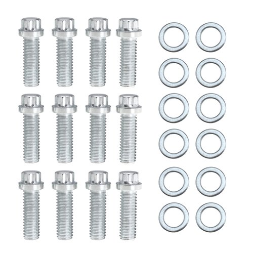 Intake Manifold Bolt Kit for Chevy Chrysler V8 SB V6 Blazer SBC and 90A° Small Block Replace 38400 Set of 3/8" and 1-1/8"