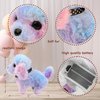 Easfan Walking Puppy Stuffed Animal Interactive Rainbow Dog Barking Tail Wagging Head Nodding Educational Plush Toy Easter Christmas Birthday Gifts for Toddlers Kids Girls, 7"