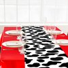 Oudain 4 Pcs 54 x 108 Inch Cow Table Cloths for Party Cow Tablecloth Paisley Table Runner Table Cover Rectangular Birthday Party Decorations Supplies for Home (Red)