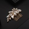 Teyglen Rhinestone Wedding Hair Comb Gold Crystal Bridal Hair Piece Crystal Bride Wedding Hair Comb Sparkly Rhinestone Headpiece Hair Accessories for Women Girls (Gold)