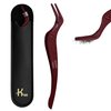 KHADMI IMPEX Eyelash Applicator Tool in Leather Case -Best Lash Cluster Applicator-with Stainless Steel Curved Design Lash Applicator Use for Wisps Lashes(Maroon)