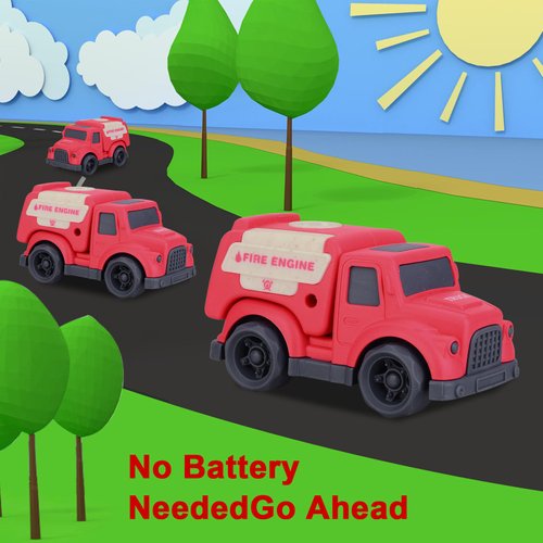 Aigitoy Toddler Car Toys for 1-3 Year Old, BPA Free, Phthalates Free, PVC, Fire Engine Truck, Easter Christmas Birthday Gifts for 2 3 4 Year Boy Girl, Dishwasher Safe, Recycled Plastic,Red