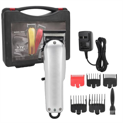 NSXAYIWE Electric Hair Trimmer, Professional Barber Clippers Portable Hair Clipper Rechargeable Electric Shaver Cutting Machine Styling Tool Hair Clippers for Men Professional (Silver)