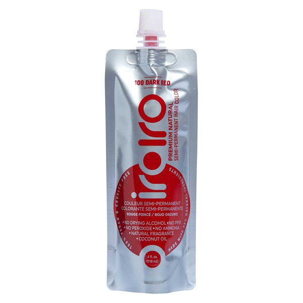 IROIRO Premium Natural Semi-Permanent Hair Color 100 Dark Red (4oz)