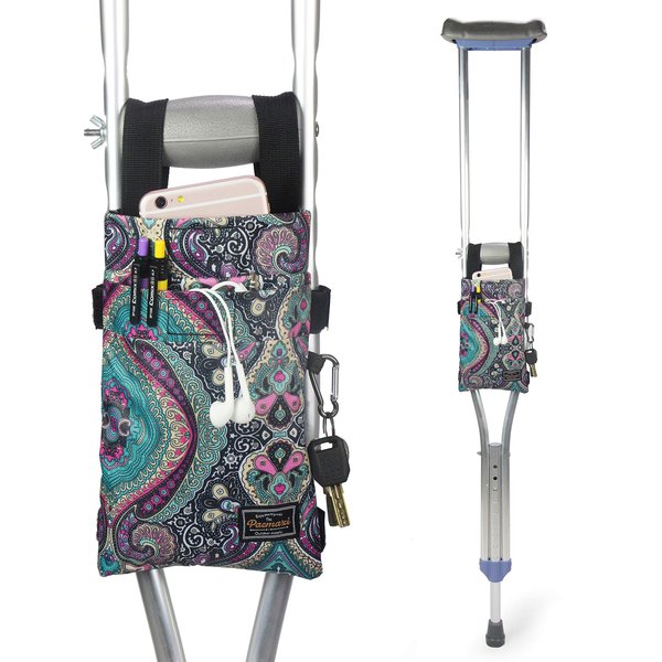 Crutch Bag Universal Crutches Accessory Crutch Carryon Pouch Universal Crutch Accessories Bag Lightweight and Waterproof Crutch Accessories (Colorful, Polyester)