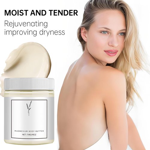 Bupposes Neuropathy Cream, Magnesium Body Butter, Magnesium Cream for Neuropathy, Deeply Moisturizes Skin, Keep Soft Smooth, Suitable for All Skin Types 114g/2pcs