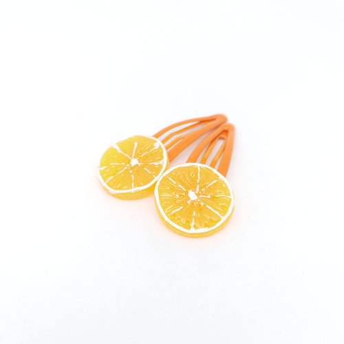 2PCS Orange Slice Snap Hair Clips for Women Girls Bangs Side Hairpins Creative Barrettes Hair Accessories