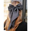 UVANKAUP 4 Pcs Hair Clips for Women Girls - Silky Satin Big Bows Clips - Black/White Bow Hair Barrettes - Tassel Hair Ribbons Bows with Oversized Long Tail - 2 Style