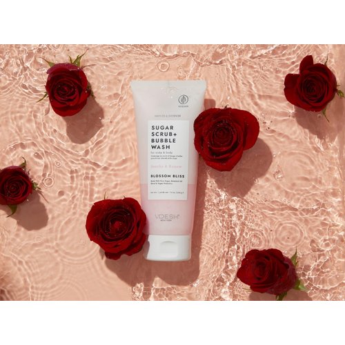 VOESH Sugar Scrub + Bubble Wash, Exfoliating Body Scrub & Body Wash, Lavender Land, Scalp Scrub, Scalp Care, Shower Sugar Scrub, Vegan Body Care