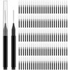 MAPVOLUT 120PCs Micro Eyebrow Brush with Cap, Eyelash Comb Brow Brush Eyebrow Spoolies Lamination Brush Supplies for Eyebrows Brow, Interdental Brushes, Lash Filler Eyebrow Lift Tint Tools Extensions
