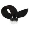 Moresoo Micro Link Hair Extensions Human Hair Black Microlink Hiar Extensions Off Black Micro Ring Hair Extensions Human Hair Microlink Extensions 50G/50S 24Inch #1B