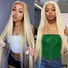 Fopeela 613 Blonde Lace Front Wig Human Hair 30 Inch 13x4 HD Transparnet Straight Glueless Wigs Human Hair Pre Plucked 613 Lace Frontal Wig 180% Density Bleached Knots Human Hair Wigs for Women