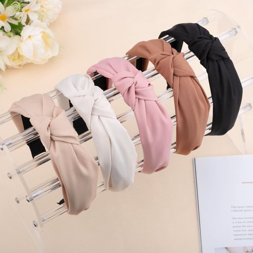 Women's Knotted Fashion Headbands - Wide Fabric Head Bands with Neutral Colors for Thick and Thin Hair Accessories
