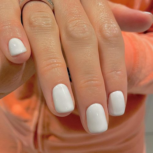 AddFavor 240pcs Press on Nails Short Glossy White Fake Nails Short Square Full Cover Acrylic Artificial Glue on Nails Kit for Women and Girls