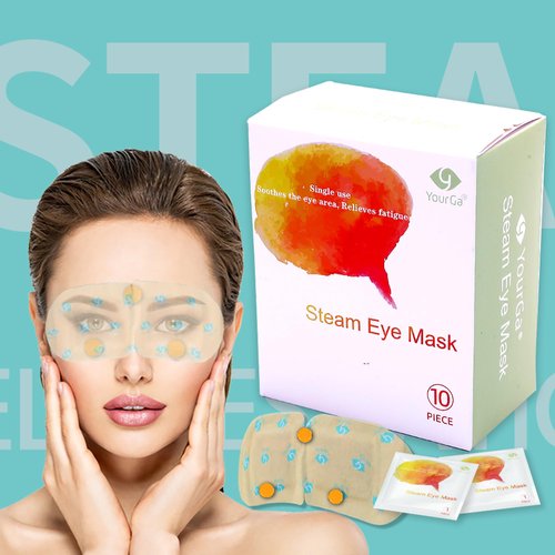 Yourga Christmas Steam Eye Mask Chinese Acupuncture Points 10 Packs for Dark Circles and Puffiness, 60 Minutes Self Heated Eye mask for Relief Eye Fatigue Disposable Warm Eye Mask for Dry Eyes