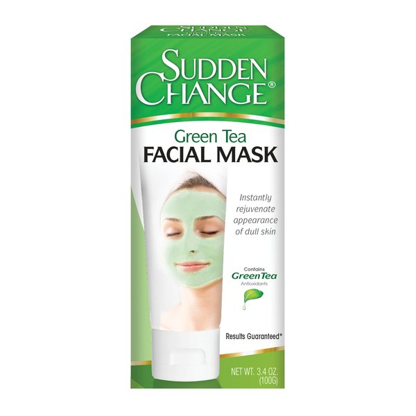 Sudden Change Green Tea Facial Mask – Diminish Wrinkles, Puffiness & More - Improve Texture, Purify Pores & Remove Excess Oil – Made with Antioxidants - Cooling Sensation for Relaxation (3.4 oz)