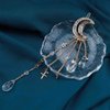 Erimberate Bohemian Moon Star Hair Clip Paved Moon Hair Barrette Gold Crystal Drop Hair Pins Clip Dangle Crystal Tassel Hair Barrette Headclip Rhinestone Headwear Decorative Hair Accessories Jewelry