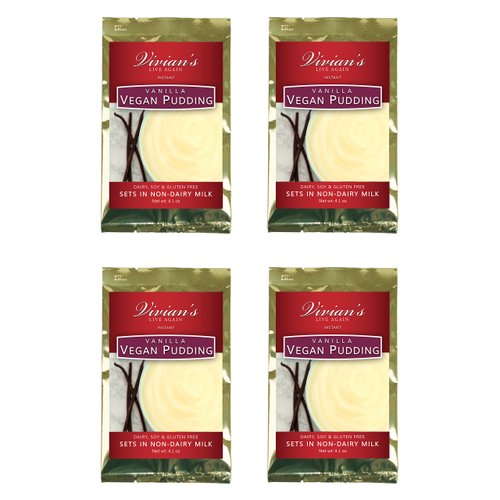 Vegan Creamy Vanilla Pudding by Vivian's Live Again 4pk Dairy Free Soy Free Gluten Free