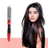 Moehair Single Bristle Mini Hair Brush. Single Bristle Barrel Hair Brush for women & men with Antistatic and Ionic Bristle and Ceramic Coated Silver Barrel for Wet & Dry hair. Made in USA