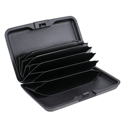 ELFISH RFID Blocking Credit Card Protector Aluminum ID Case Hard Shell Business Card Holders Metal Wallet for Men or Women（Gray