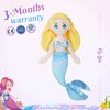 Athoinsu Mermaid Princess Stuffed Animal Soft Plush Toy Doll Birthday Children's Day for Toddlers Girls, Yellow, 15.5''