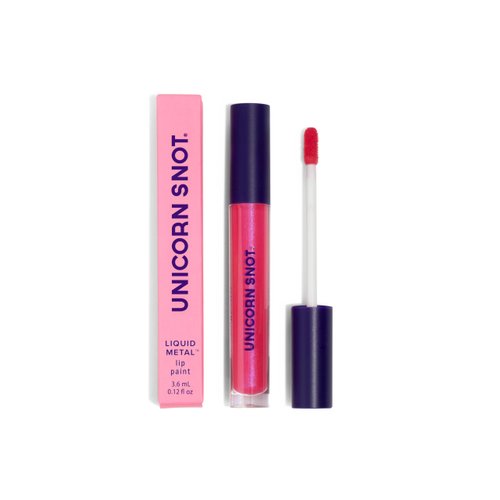 Unicorn Snot Liquid Metal Lip Paint - Metallic Lip Gloss - Liquid Lipstick w/ Intense Pigment Lip Color & Metallic Shimmer - Stocking Stuffers for Women, Cruelty-Free Lip Makeup, Alpha Pink (Glow)
