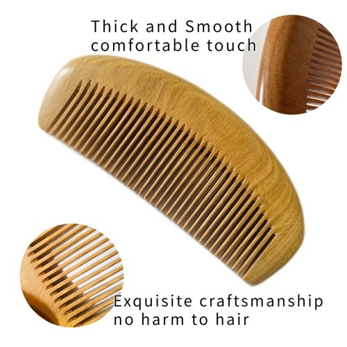 sanlusan 2pack Wooden Combs Set Hair Comb Massage comb for Women and Men with natural wood fine tooth wooden comb wooden birthing comb for labor pain