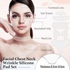 32 Pcs Facial Chest Neck Silicone Pad Reusable Face Forehead Patches Facial Sleeping Mask Cover for Smoothing Facial Chest Neck Forehead Eye Mouth (Gold,Clear)