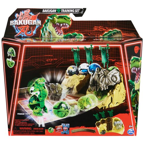 BAKUGAN Training Set with Titanium Trox, Inspired by Dinosaur Clan, Customizable Action Figure, Trading Cards and Playset, Toys for Boys and Girls Ages 6+