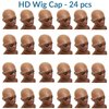 H&W HD Wig Caps Skinlike Real Ultra Thin Stretchy Stocking Sheer Invisible and Breathable Sheer Caps for Women Lace Front Wig (Light Brown, 24 Pieces + 01 Wig Band)