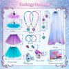 Tigerhu Princess Dress Up, Girl Dress Up & Jewelry Boutique, Toddler Dress Up Toys with Cloak & Tutu Skirt, Princess Shoes Pretend Jewelry Accessories Princess Costumes Gifts Toys for Girls Years 3+