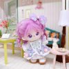 niannyyhouse 10cm~15cm 20cm Plush Doll Clothes Headdress Dresses Purple Skirt Outfit Doll Dressup (10cm~15cm)