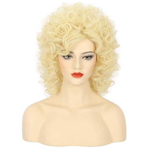 karlery Singer Wig Long Blonde Wave Wig Halloween Party Fashion Accessory Costume Wig