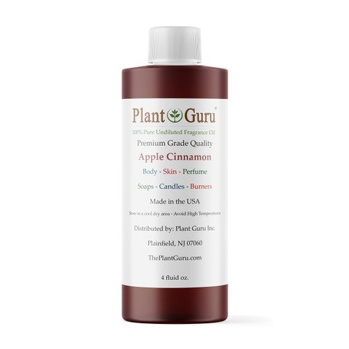 Apple Cinnamon Fragrance Oil 4 fl. oz. Scented Oil for DIY Soap Making, Candles, Bath Bombs, Body Butters. Used in Aromatherapy Diffusers, Burners and Warmers. Great Addition to Lotions and Creams.