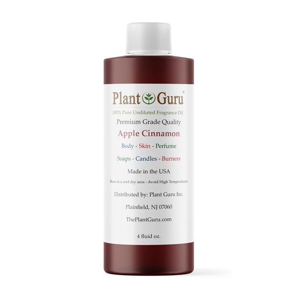 Apple Cinnamon Fragrance Oil 4 fl. oz. Scented Oil for DIY Soap Making, Candles, Bath Bombs, Body Butters. Used in Aromatherapy Diffusers, Burners and Warmers. Great Addition to Lotions and Creams.