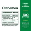 Nature's Bounty Cinnamon Capsules, Herbal Supplement, Supports Sugar Metabolism, 1500mg, 100 Capsules
