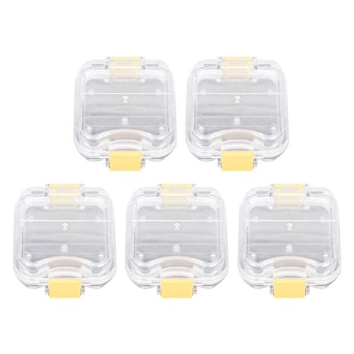 EXCEART 5Pcs Membrane Tooth Boxes Transparent Membrane Film Tooth Box with Latch Denture Storage Boxes