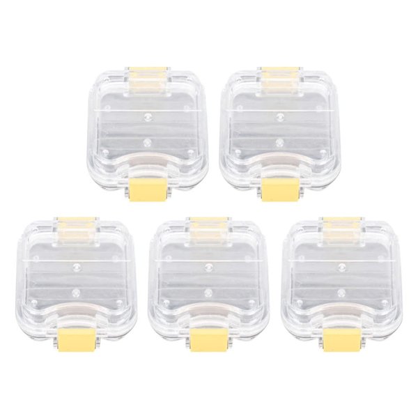 EXCEART 5Pcs Membrane Tooth Boxes Transparent Membrane Film Tooth Box with Latch Denture Storage Boxes