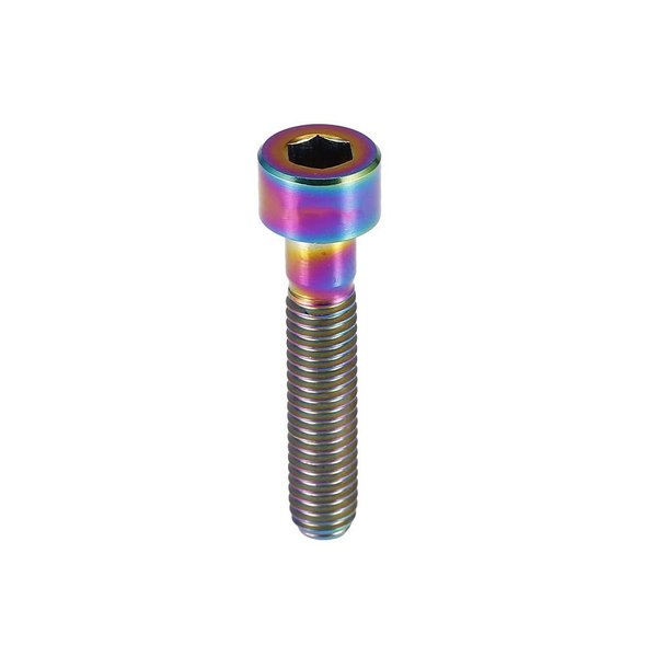 VGEBY Bolts, M6 Bolt Rainbow Bike Stem Bolt Hex Tapered Bolts Screw Stem Top Cover Bolts Screw(Colorful-M6-30) Oil Slick Bike Parts Top Bolt Top Bolt Bike